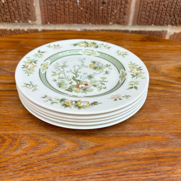Royal Doulton England Tonkin Bread Plates Green Tree 6.5 in TC1107 Set of 5 - Picture 1 of 6